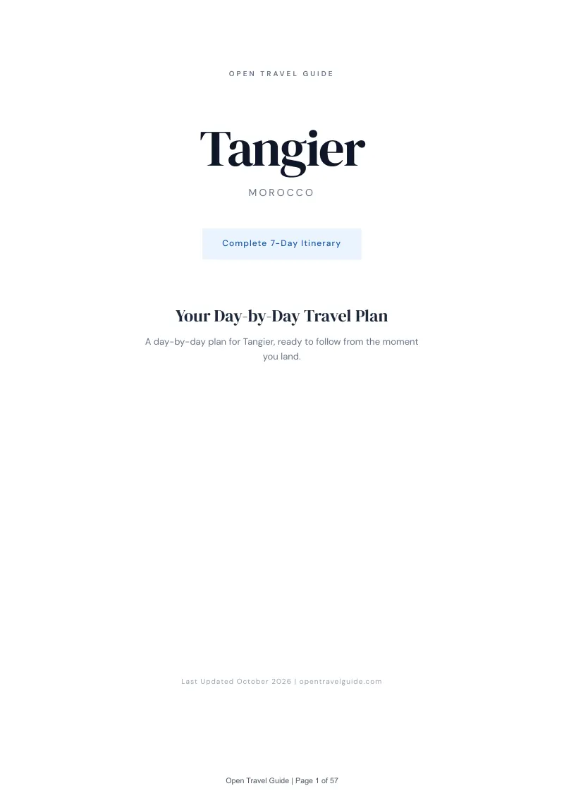 Tangier 7-Day Itinerary: Cover