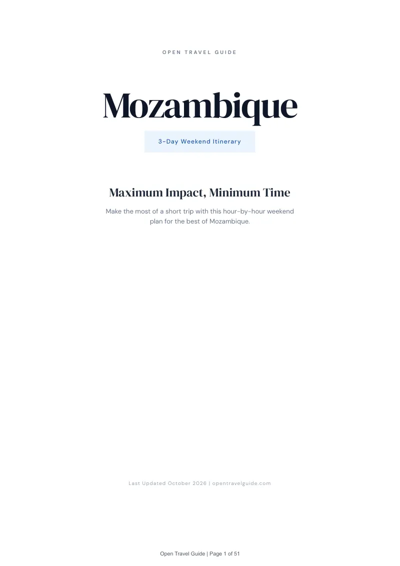 Mozambique 3-Day Weekend Itinerary: Cover