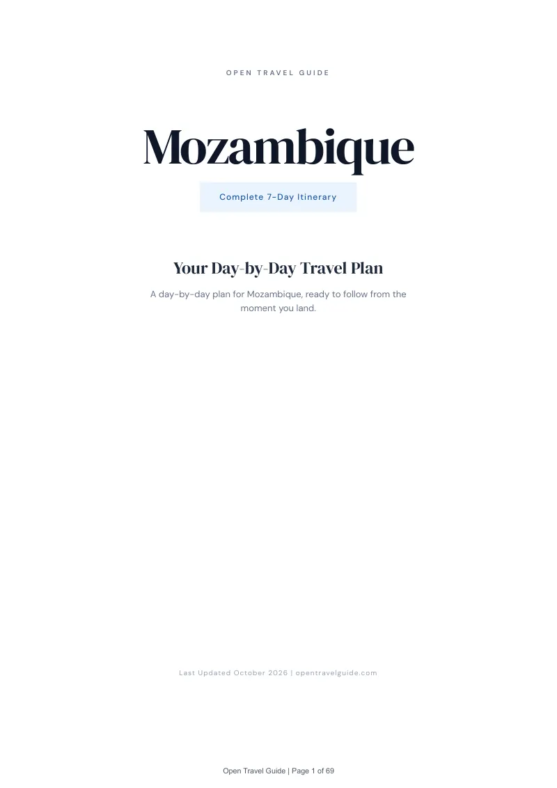 Mozambique 7-Day Itinerary: Cover