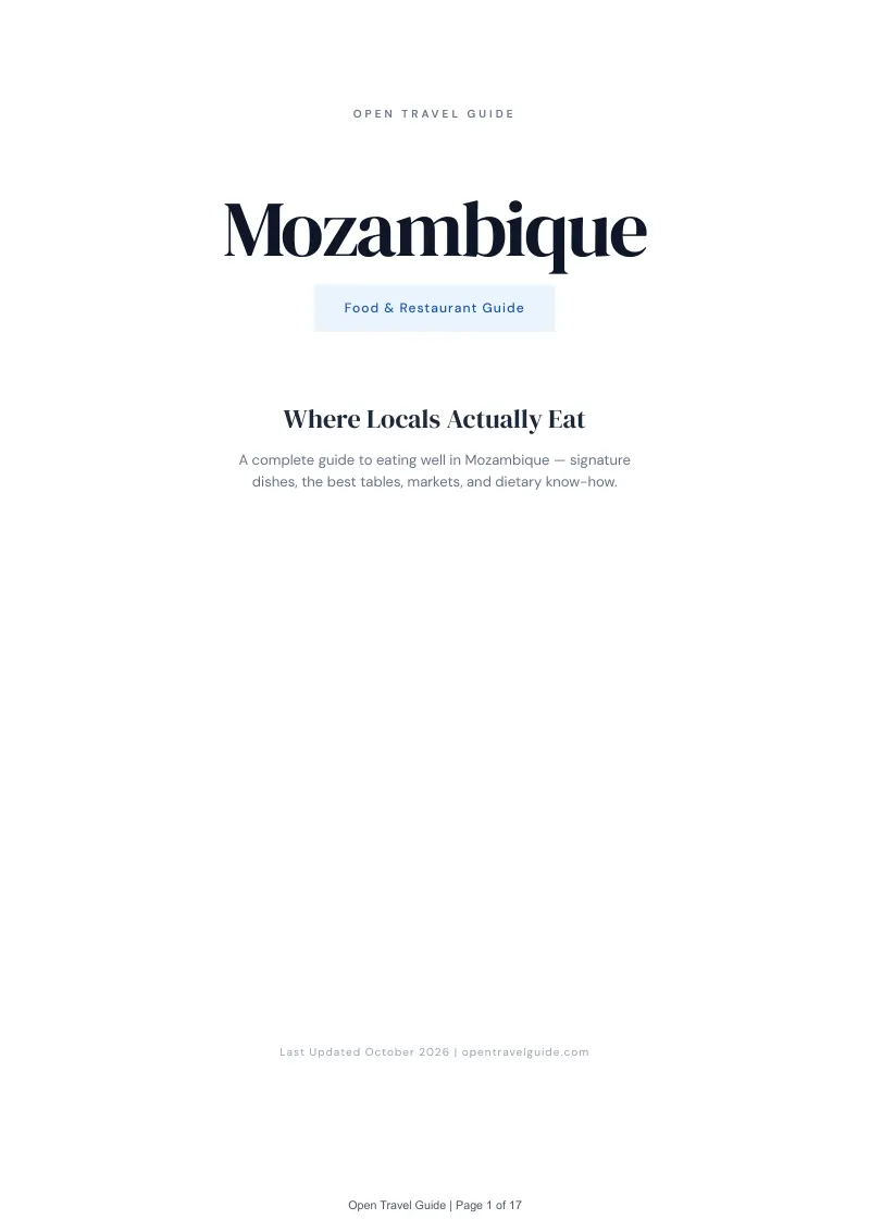 Mozambique Food & Restaurant Guide: Cover