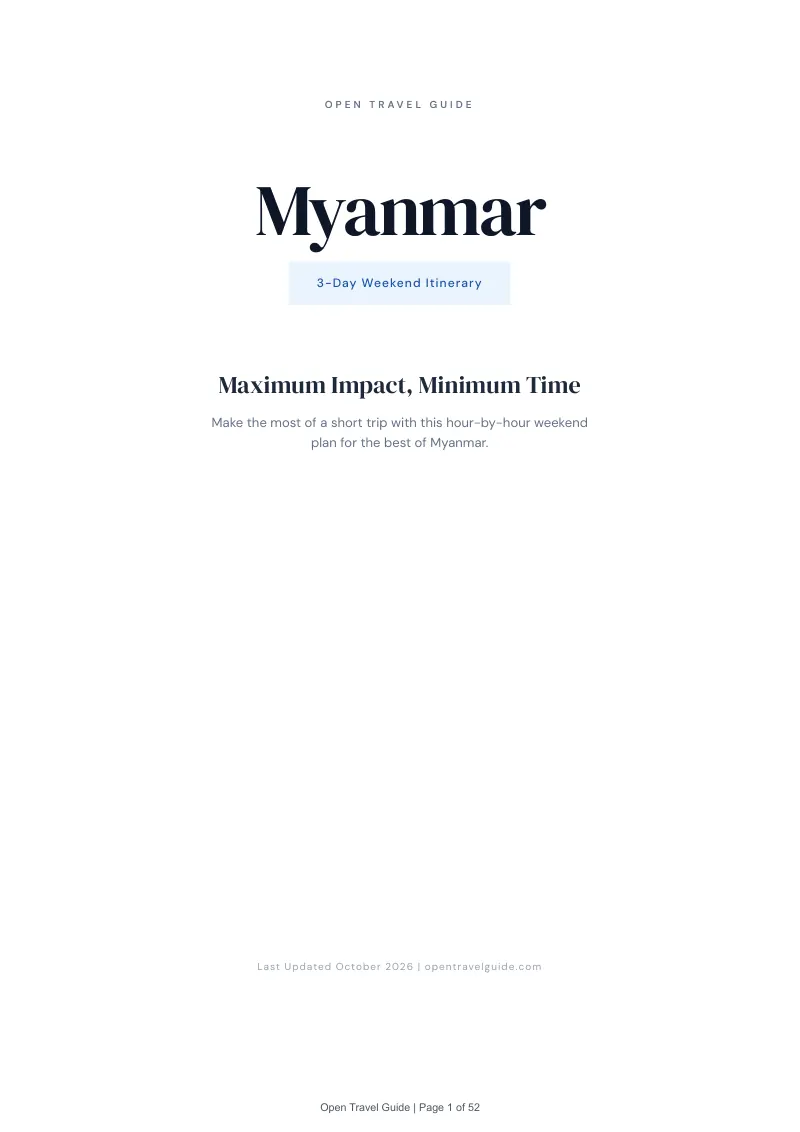 Myanmar 3-Day Weekend Itinerary: Cover