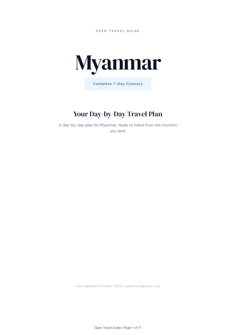 Myanmar 7-Day Itinerary: Cover