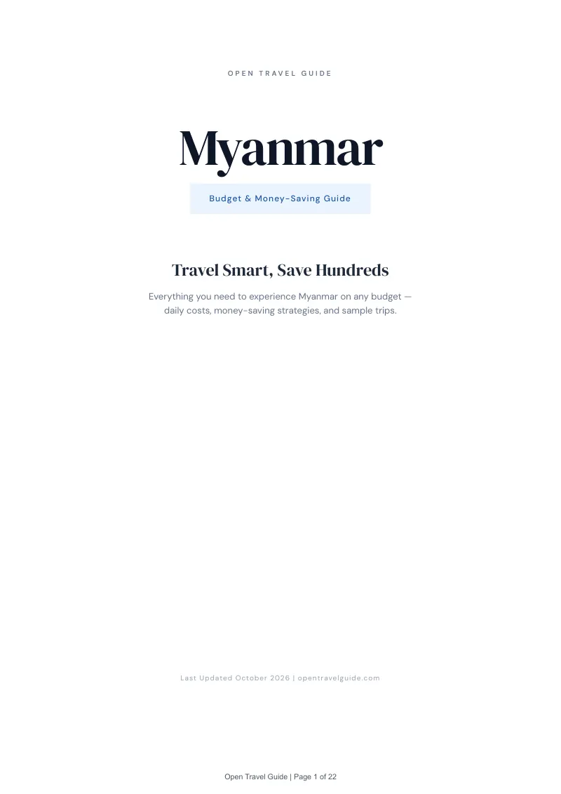 Myanmar Budget & Money-Saving Guide: Cover