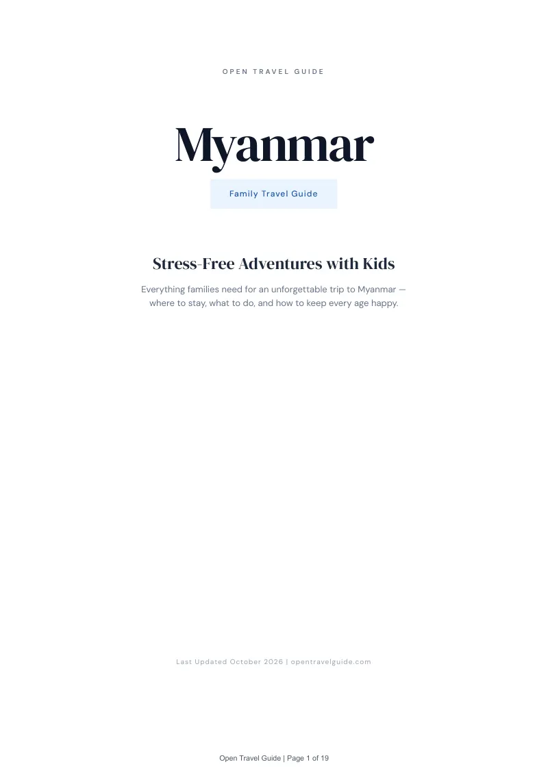 Myanmar Family Travel Guide: Cover