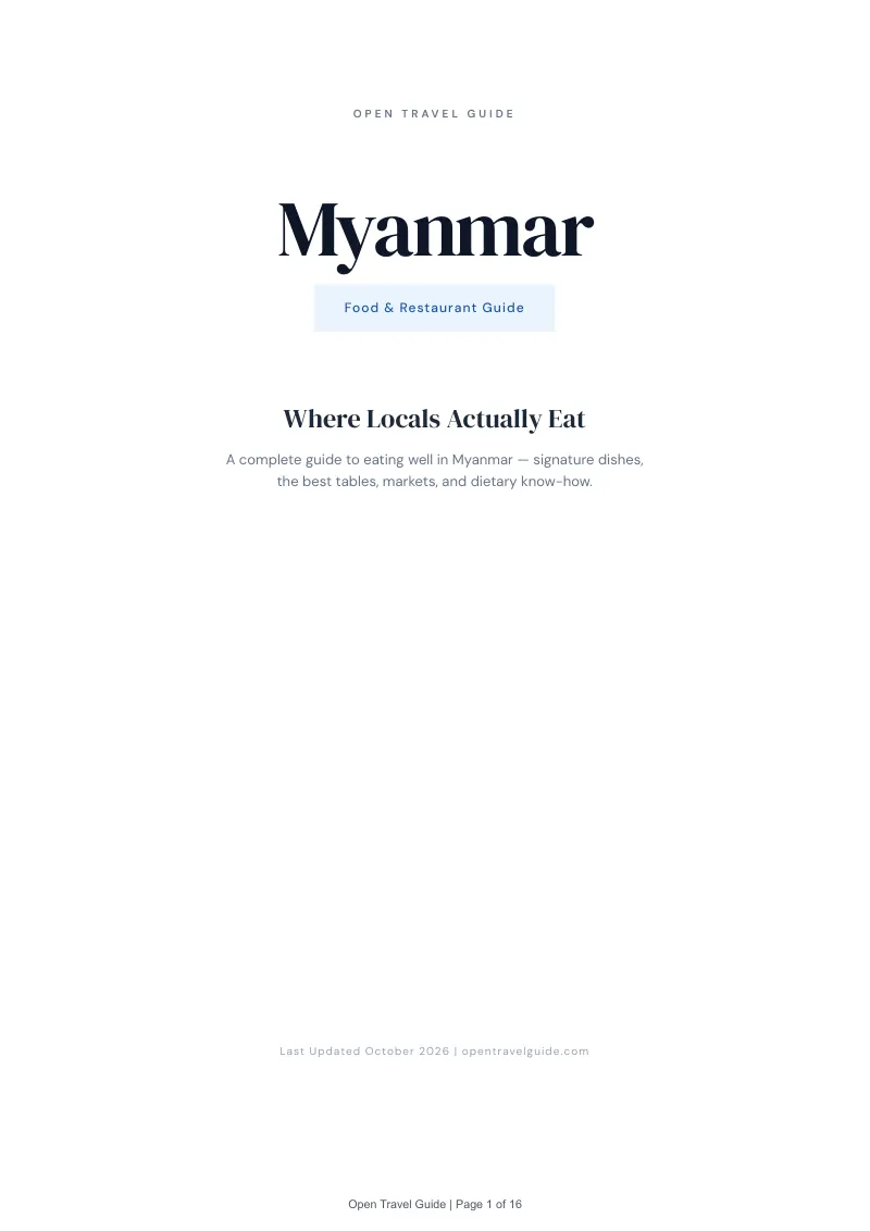 Myanmar Food & Restaurant Guide: Cover
