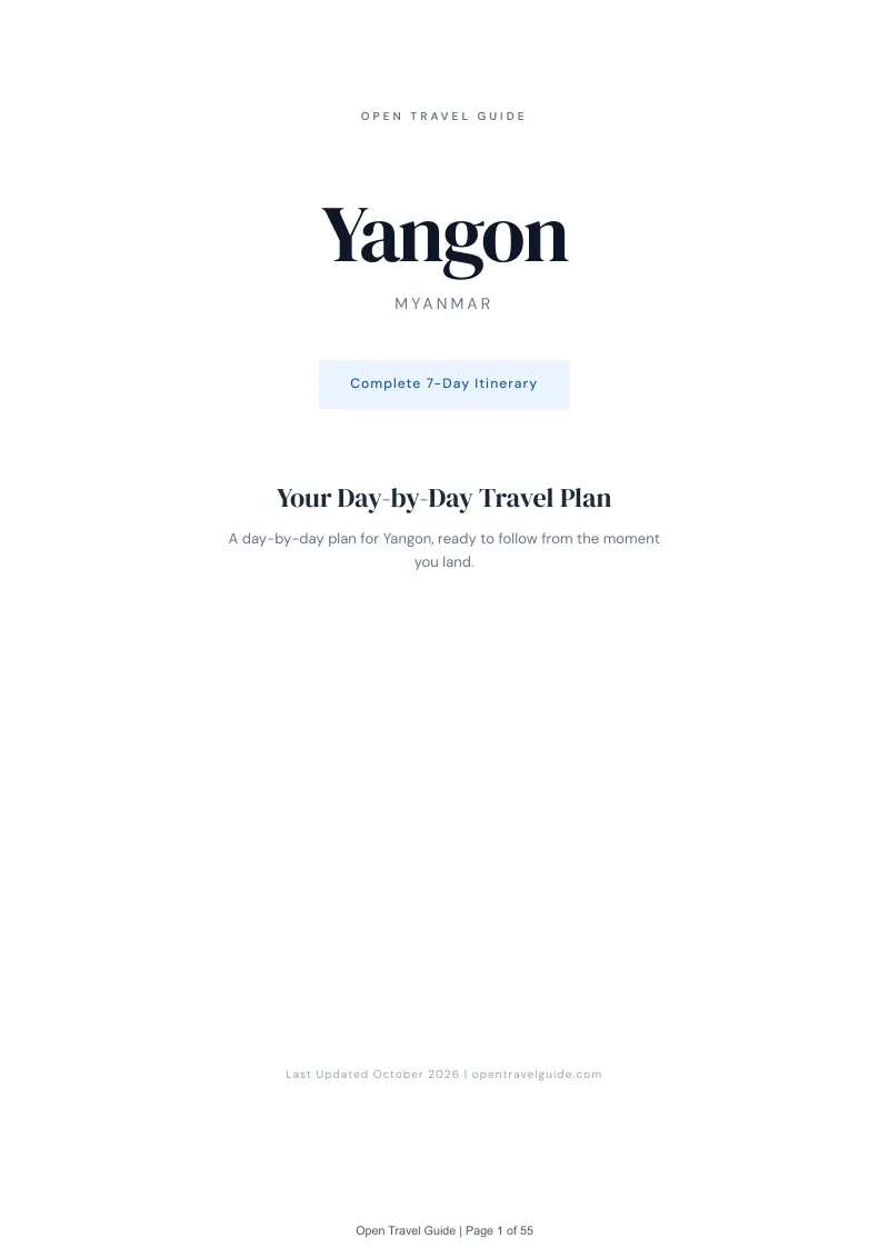 Yangon 7-Day Itinerary: Cover