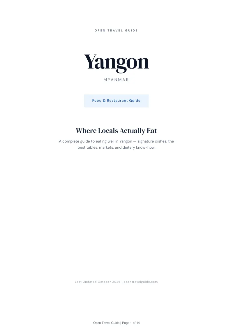 Yangon Food & Restaurant Guide: Cover