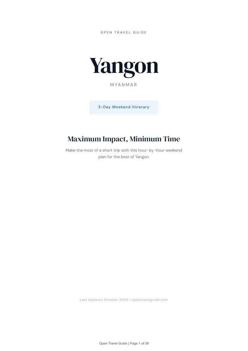 Yangon 3-Day Weekend Itinerary: Cover