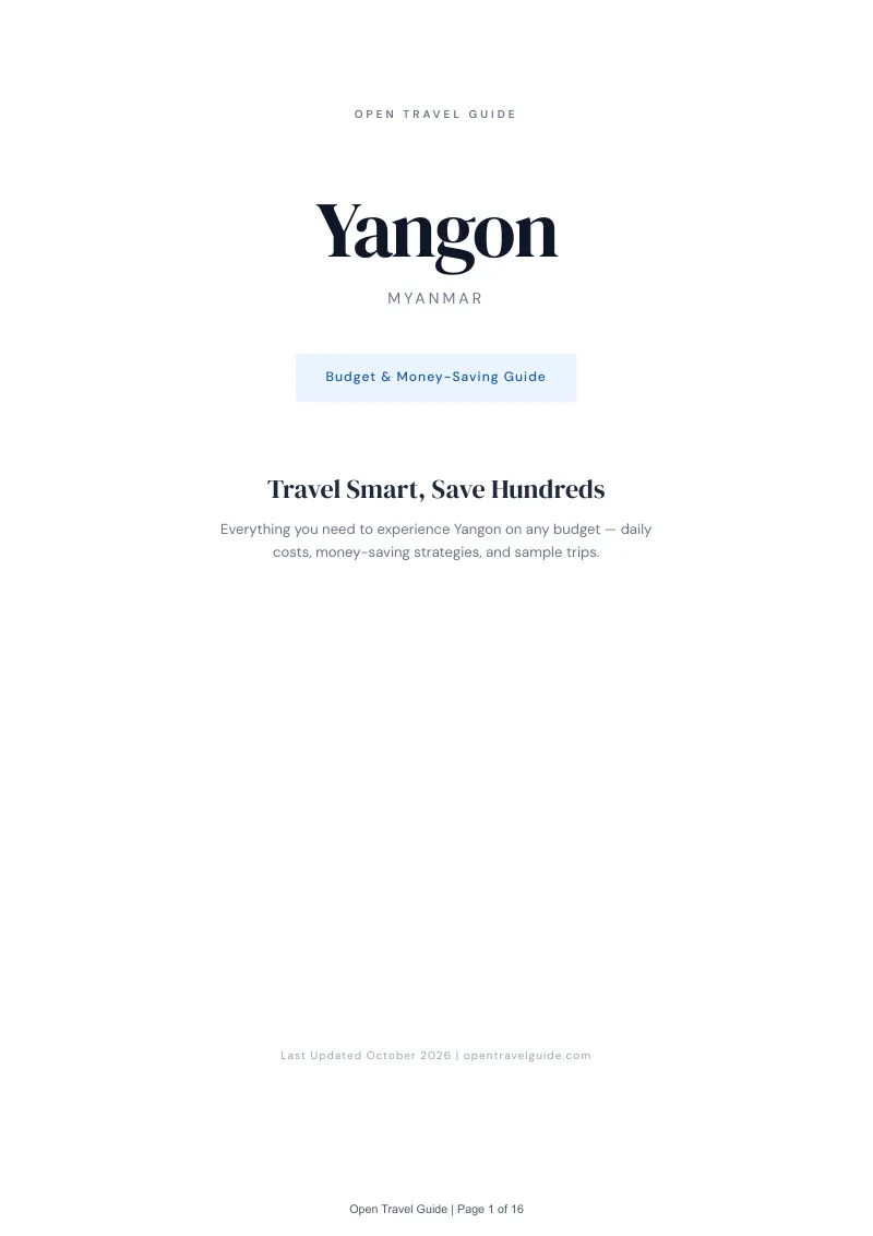 Yangon Budget & Money-Saving Guide: Cover