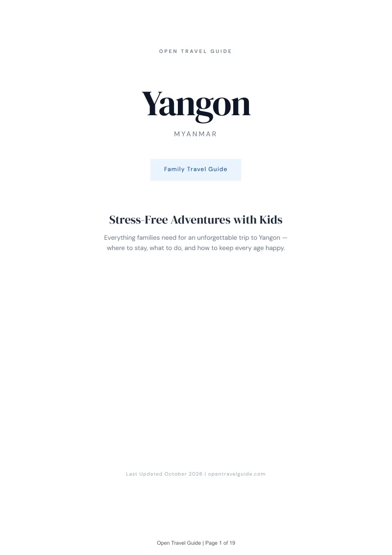 Yangon Family Travel Guide: Cover