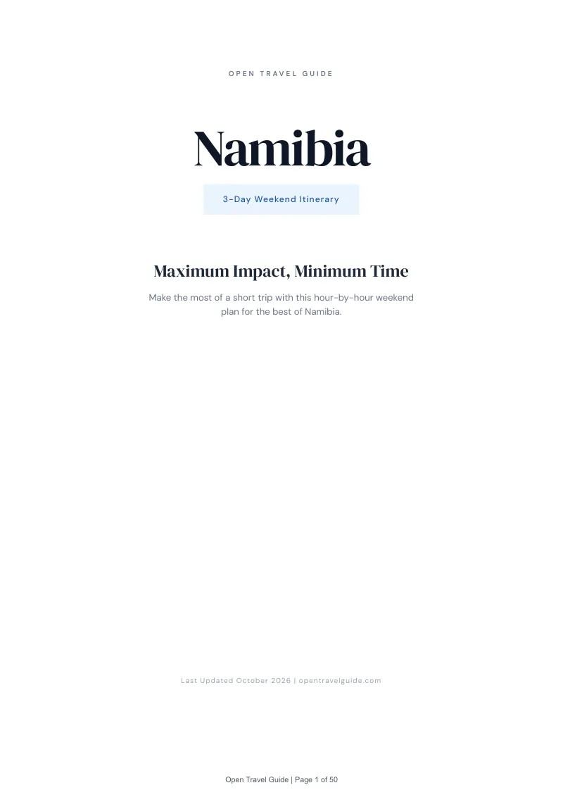 Namibia 3-Day Weekend Itinerary: Cover