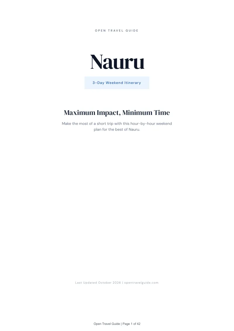 Nauru 3-Day Weekend Itinerary: Cover