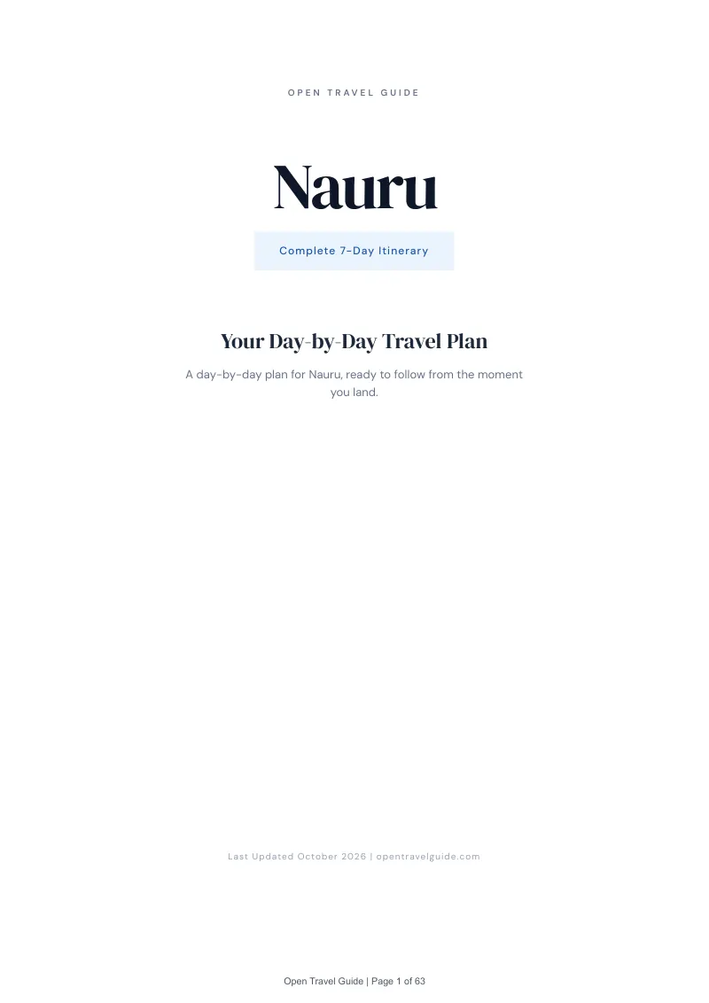 Nauru 7-Day Itinerary: Cover