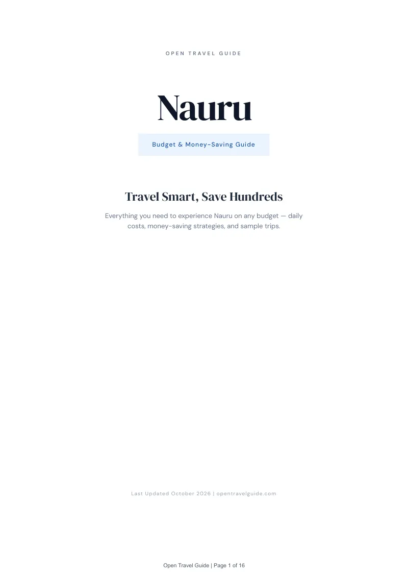 Nauru Budget & Money-Saving Guide: Cover