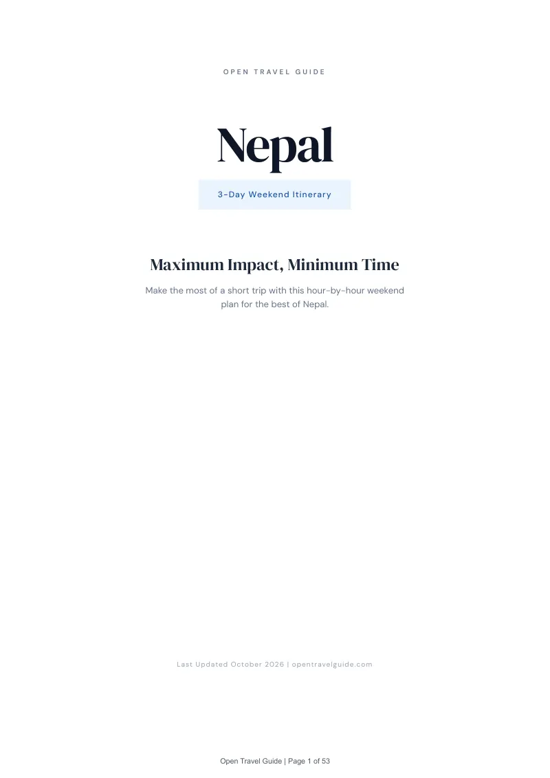 Nepal 3-Day Weekend Itinerary: Cover