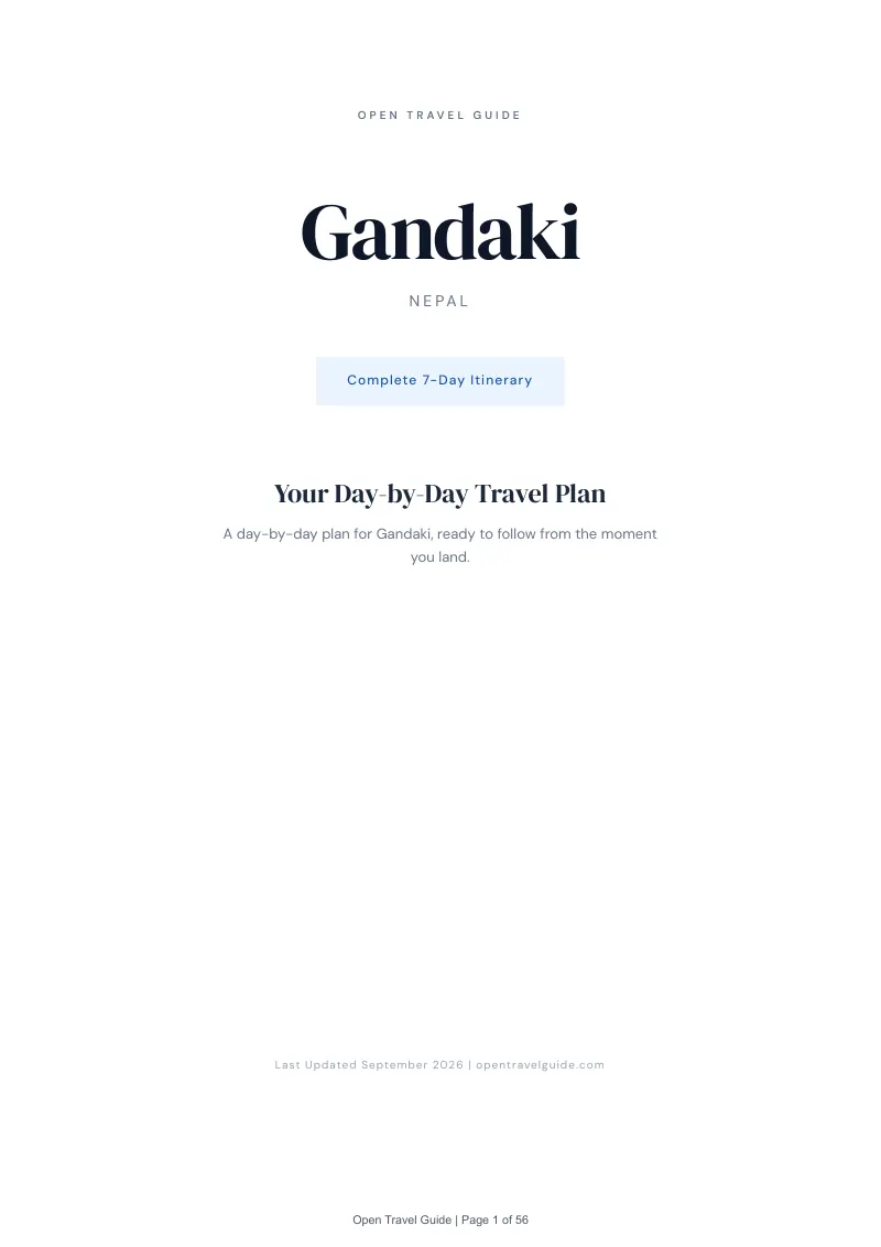 Gandaki Complete Travel Bundle: 7-day itinerary · Cover