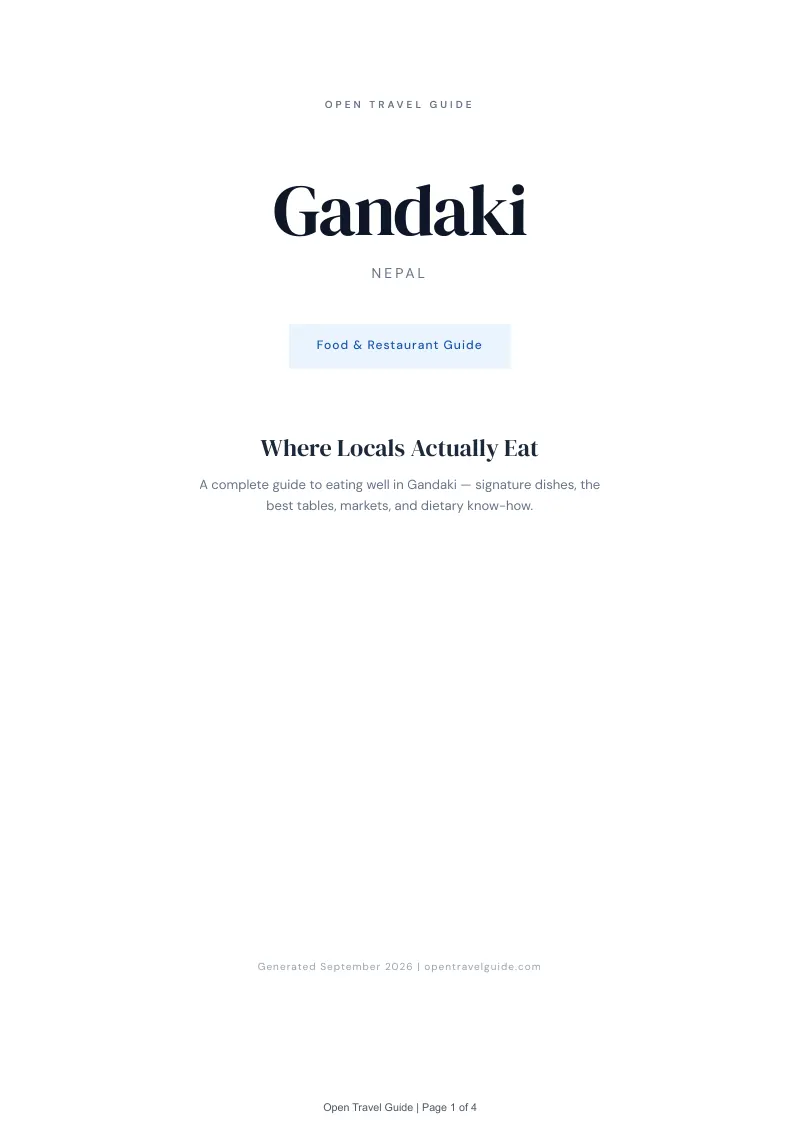 Gandaki Complete Travel Bundle: Food guide · Cover