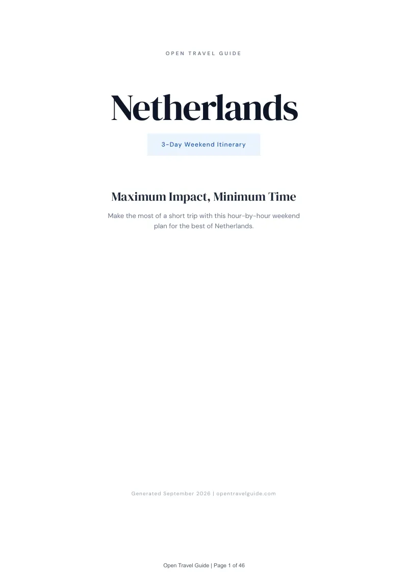 Netherlands Complete Travel Bundle: 3-day itinerary · Cover