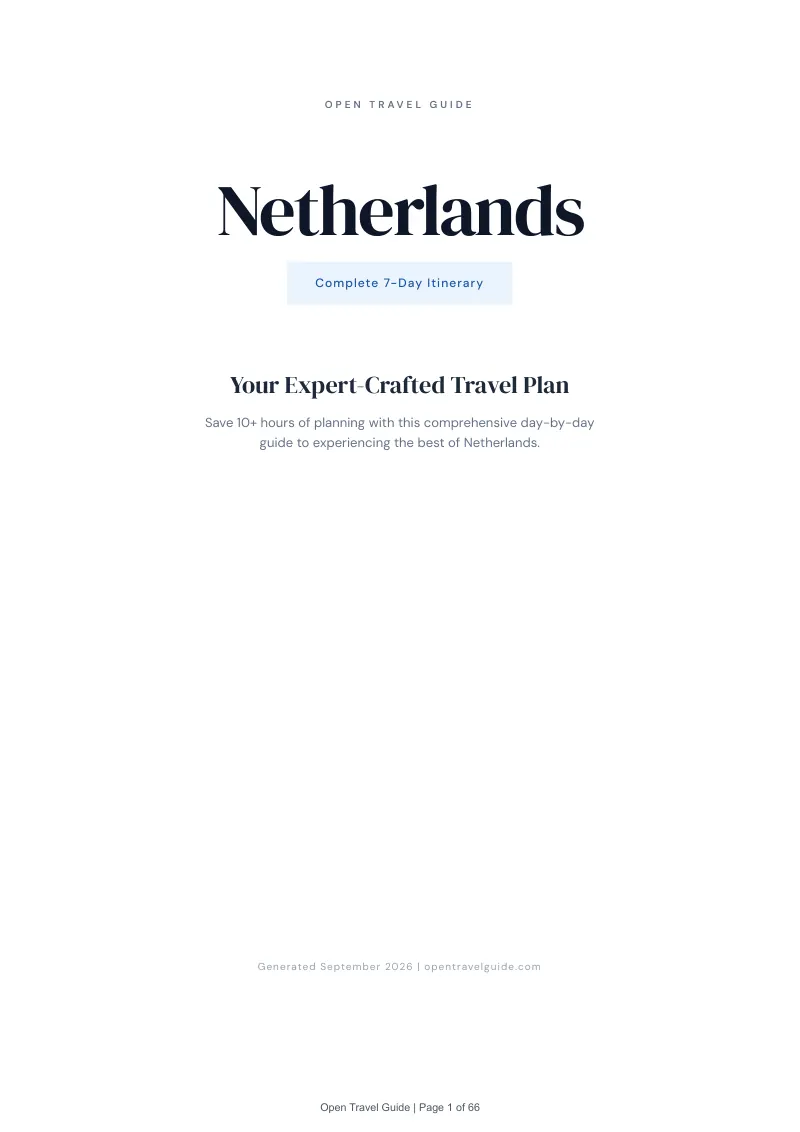 Netherlands Complete Travel Bundle: 7-day itinerary · Cover