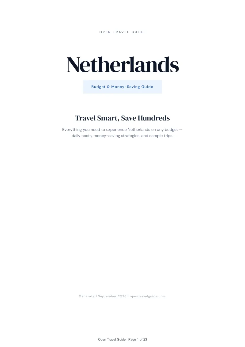 Netherlands Complete Travel Bundle: Budget guide · Cover