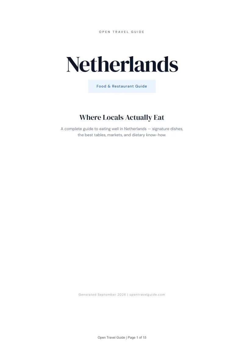 Netherlands Complete Travel Bundle: Food guide · Cover