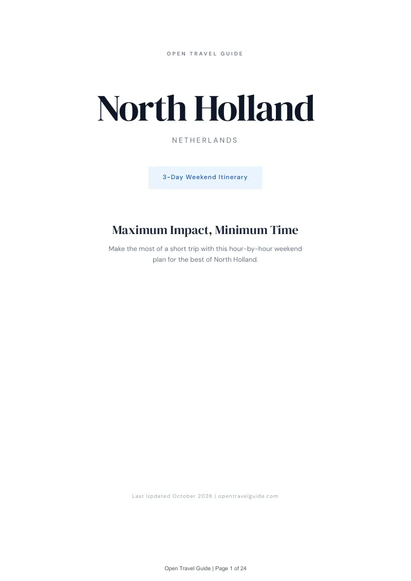 North Holland 3-Day Weekend Itinerary: Cover