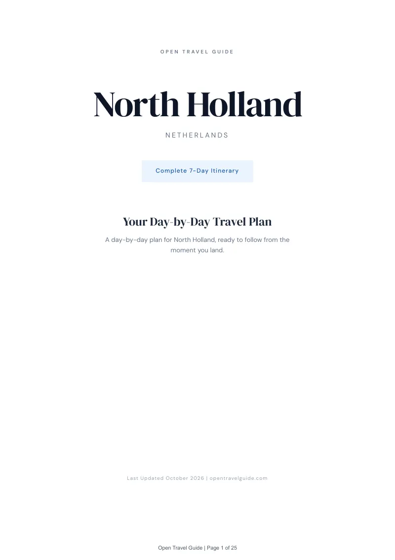 North Holland 7-Day Itinerary: Cover