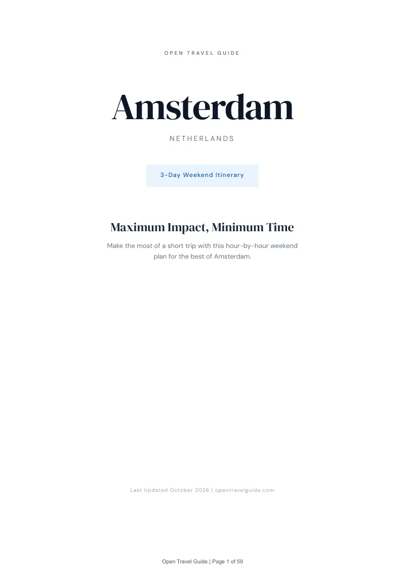 Amsterdam 3-Day Weekend Itinerary: Cover