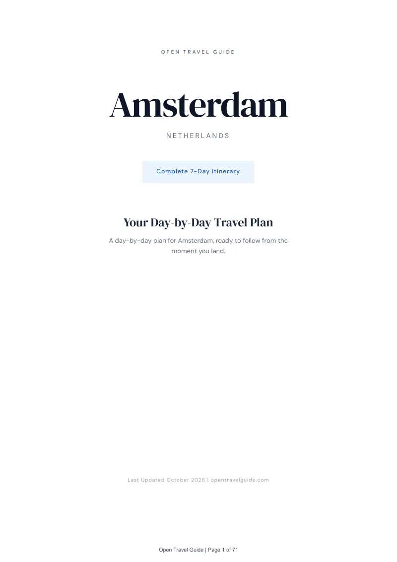 Amsterdam 7-Day Itinerary: Cover