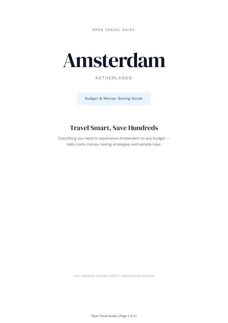 Amsterdam Budget & Money-Saving Guide: Cover