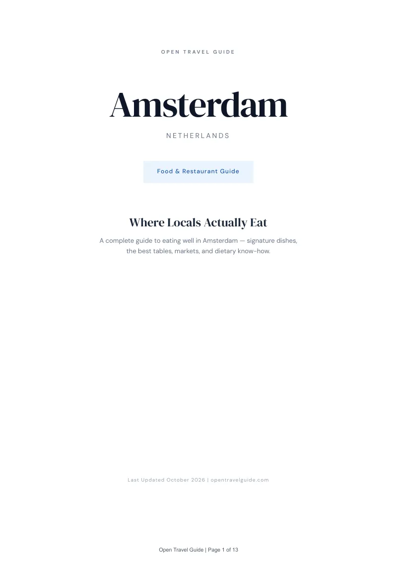 Amsterdam Food & Restaurant Guide: Cover