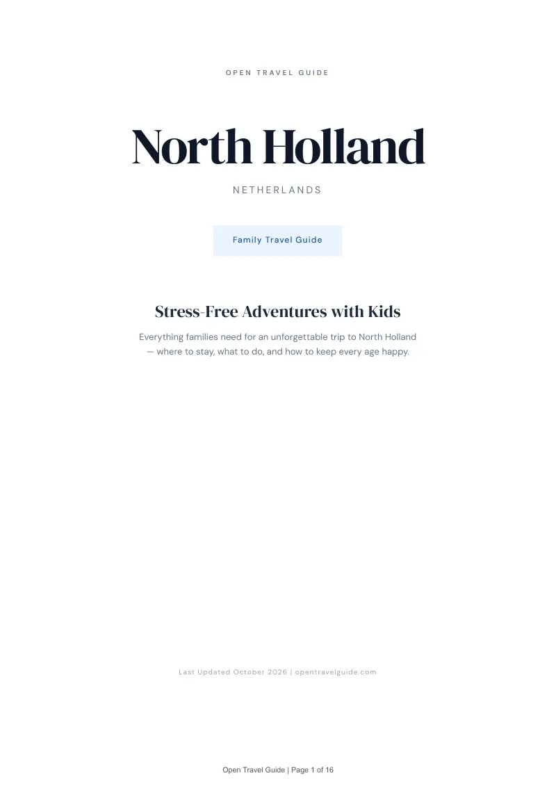 North Holland Family Travel Guide: Cover
