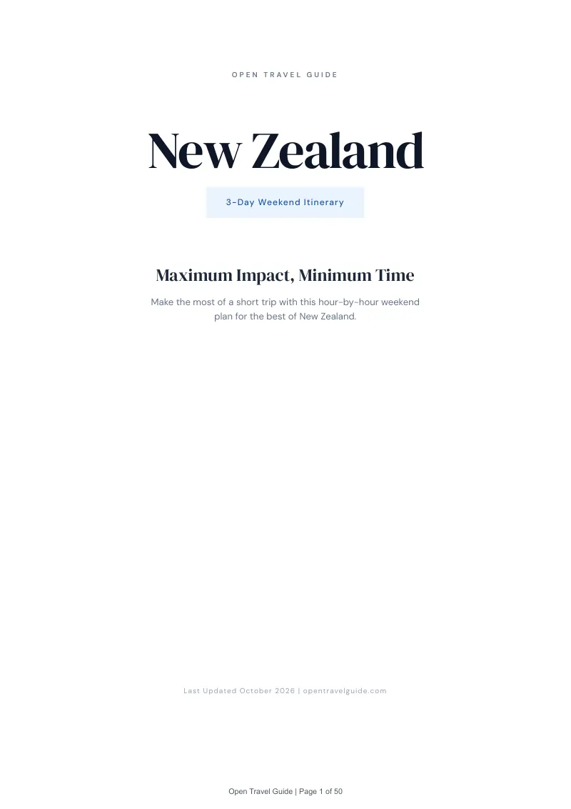 New Zealand 3-Day Weekend Itinerary: Cover