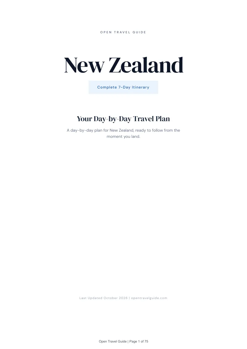 New Zealand 7-Day Itinerary: Cover