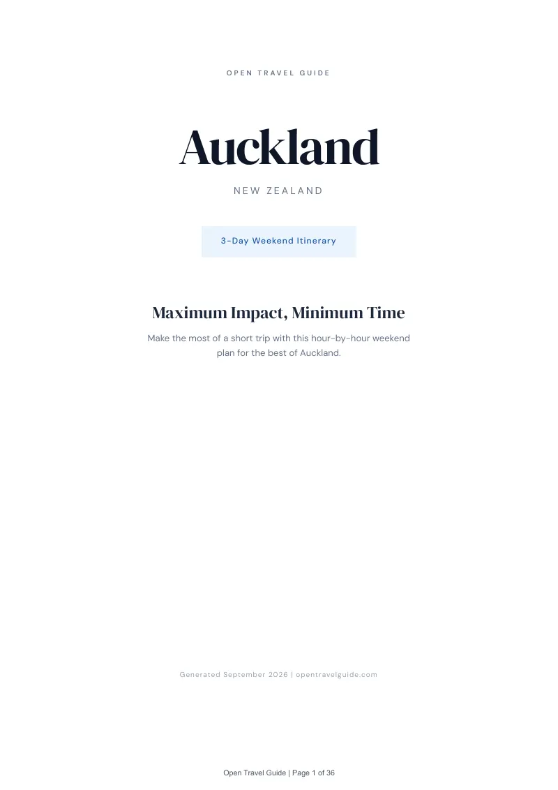 Auckland Complete Travel Bundle: 3-day itinerary · Cover