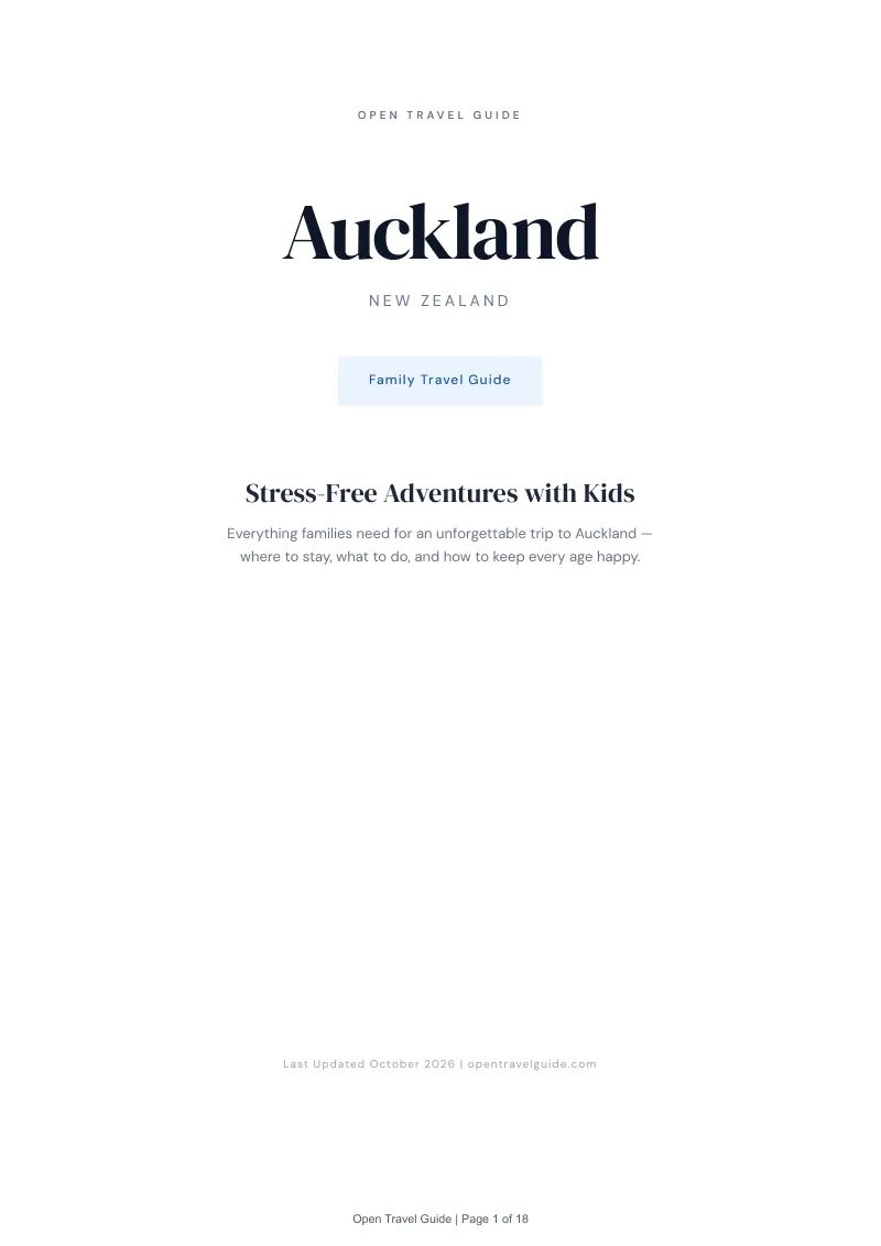 Auckland Family Travel Guide: Cover