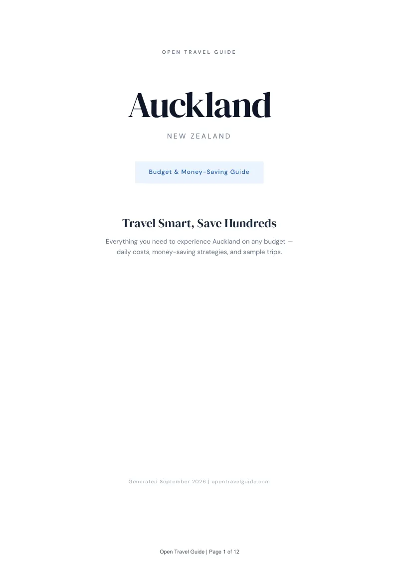 Auckland Complete Travel Bundle: Budget guide · Cover