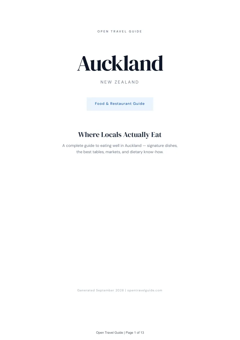 Auckland Complete Travel Bundle: Food guide · Cover