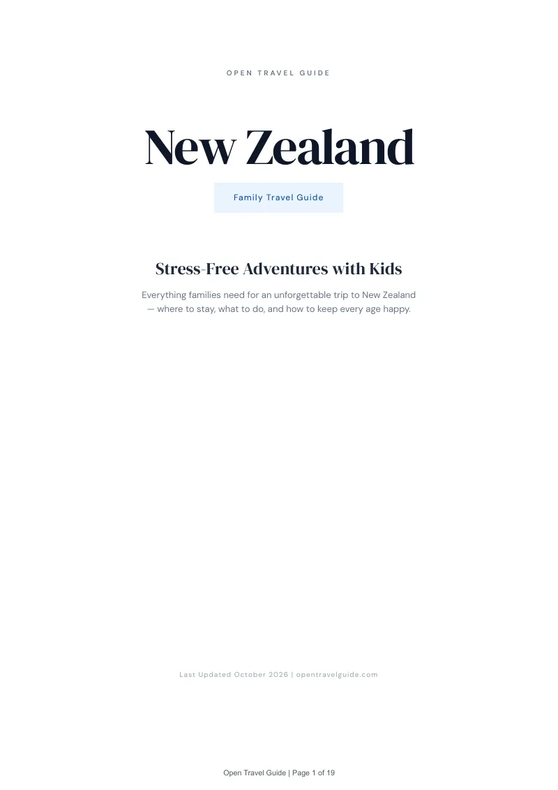 New Zealand Family Travel Guide: Cover