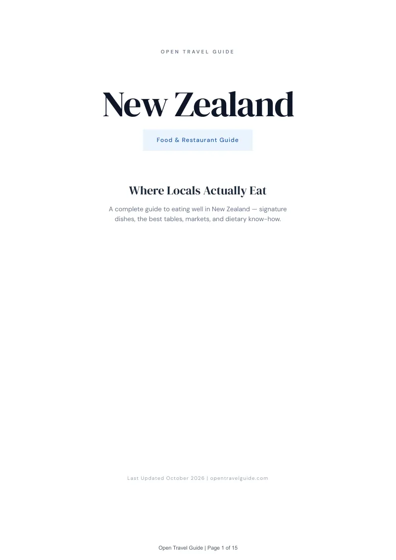 New Zealand Food & Restaurant Guide: Cover