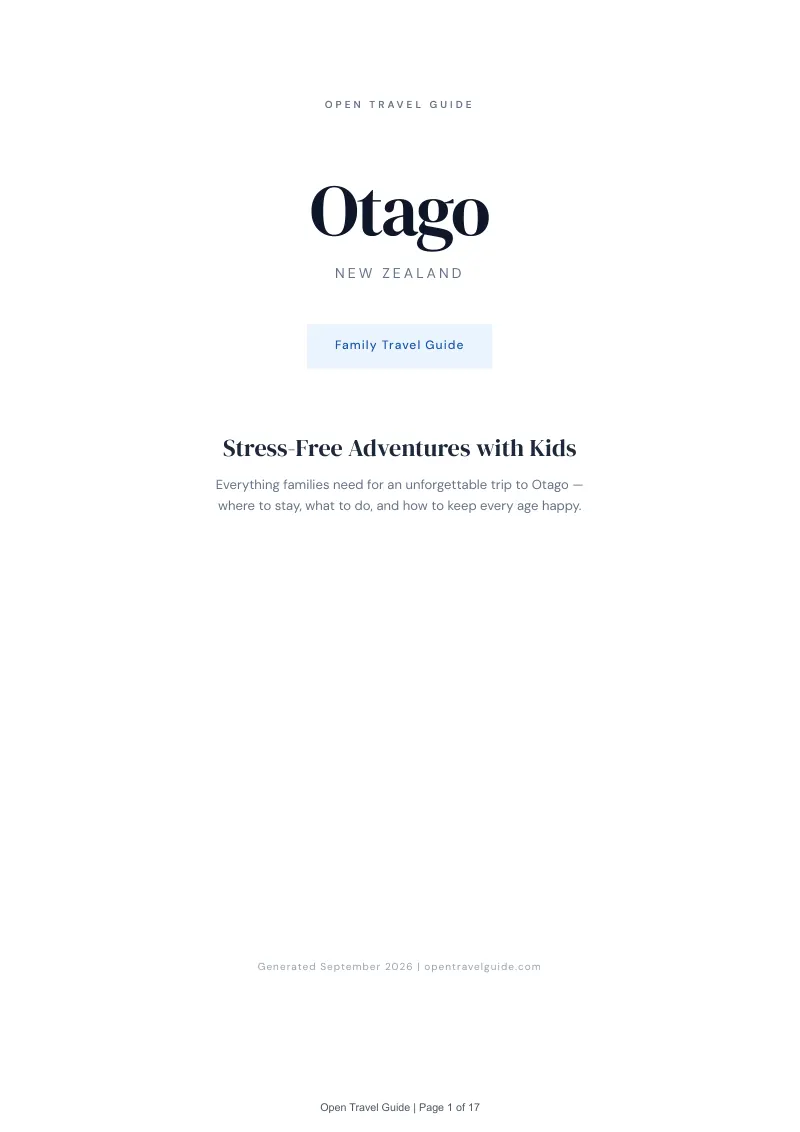 Otago Complete Travel Bundle: Family guide · Cover