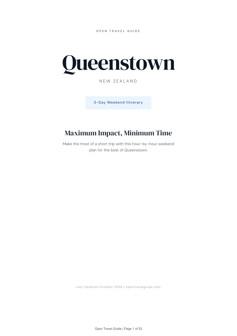 Queenstown 3-Day Weekend Itinerary: Cover