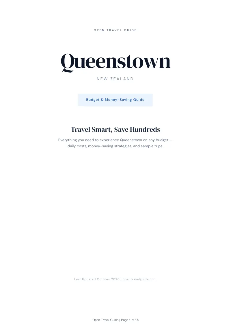 Queenstown Budget & Money-Saving Guide: Cover