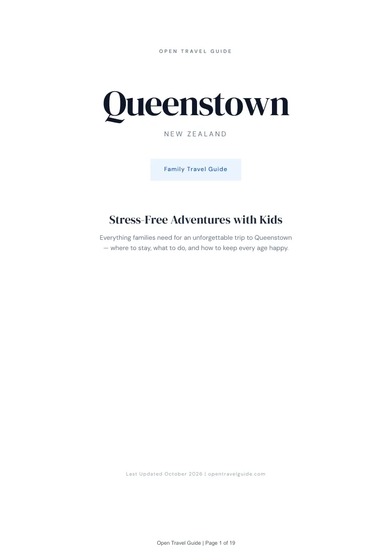 Queenstown Family Travel Guide: Cover