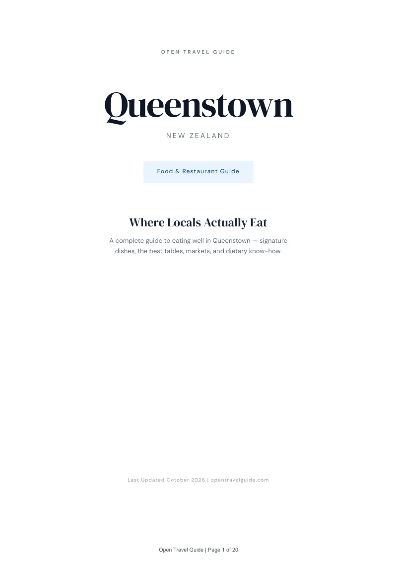 Queenstown Food & Restaurant Guide: Cover