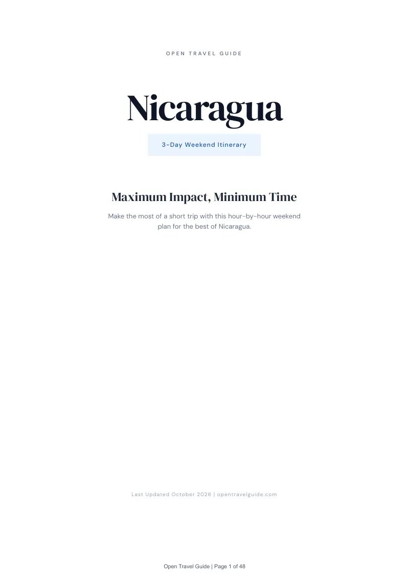 Nicaragua 3-Day Weekend Itinerary: Cover
