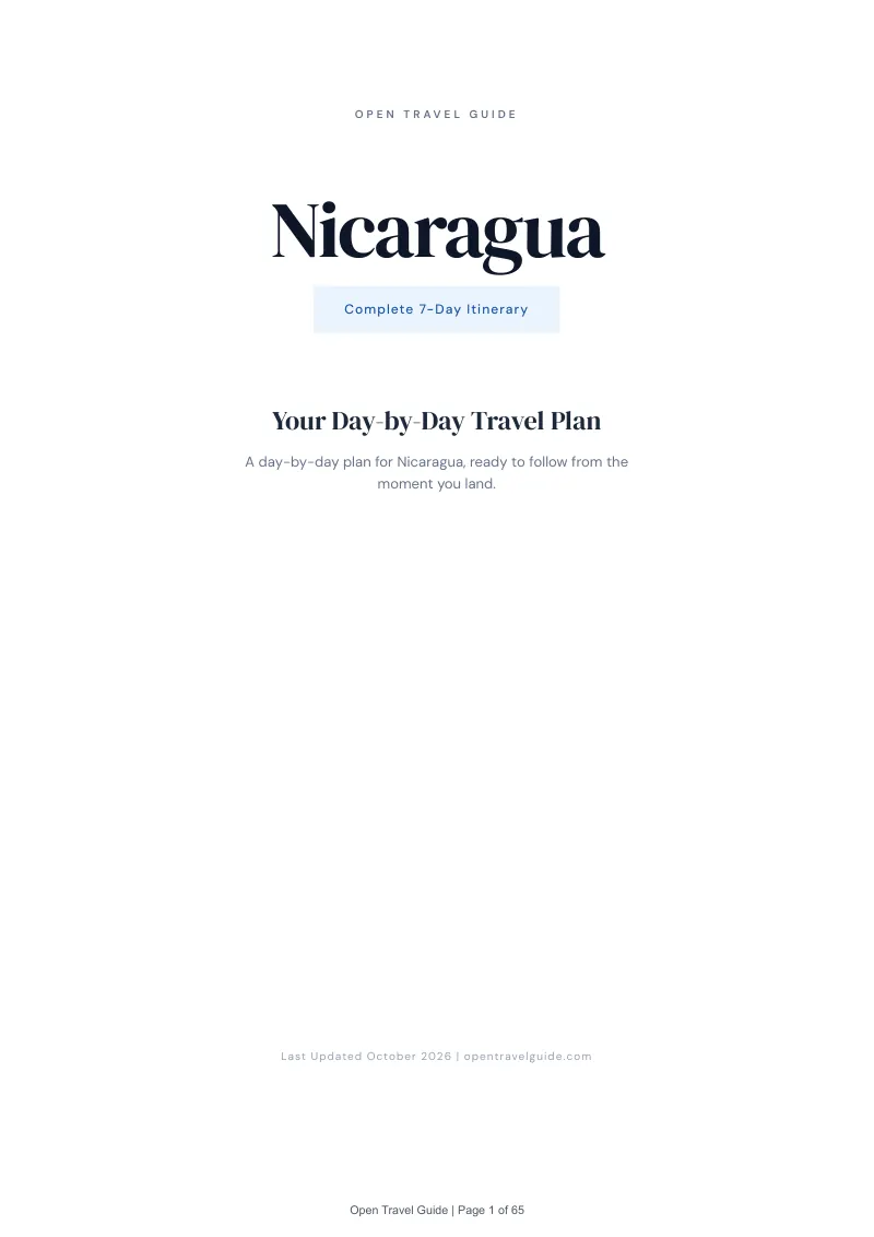 Nicaragua 7-Day Itinerary: Cover