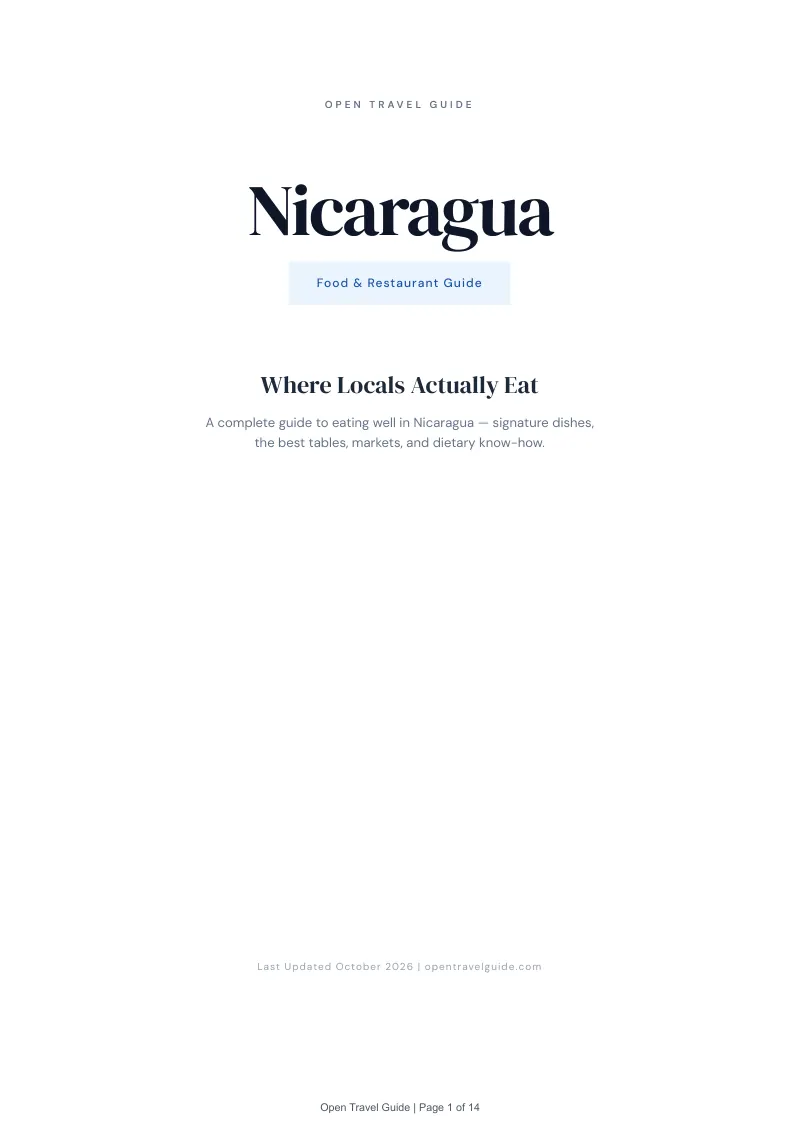 Nicaragua Food & Restaurant Guide: Cover