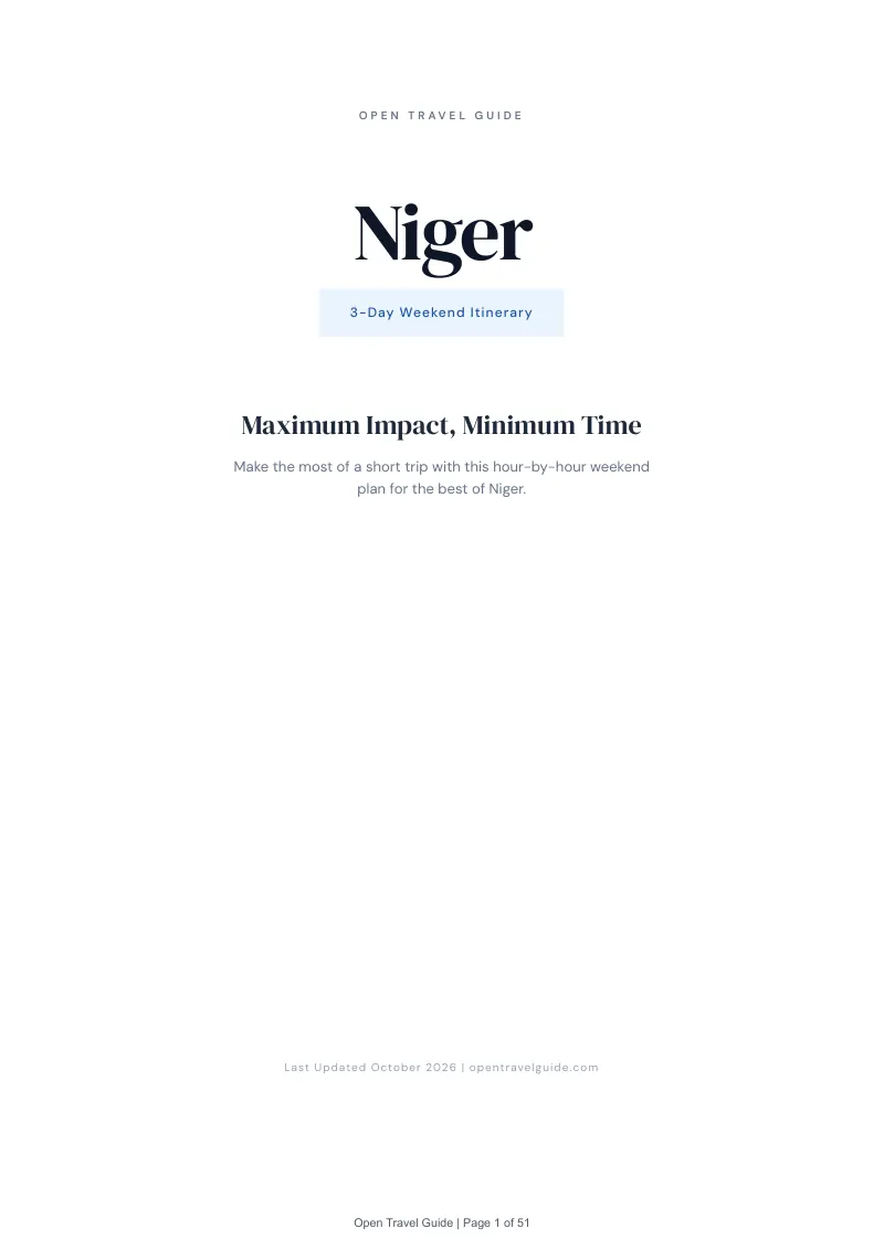 Niger 3-Day Weekend Itinerary: Cover