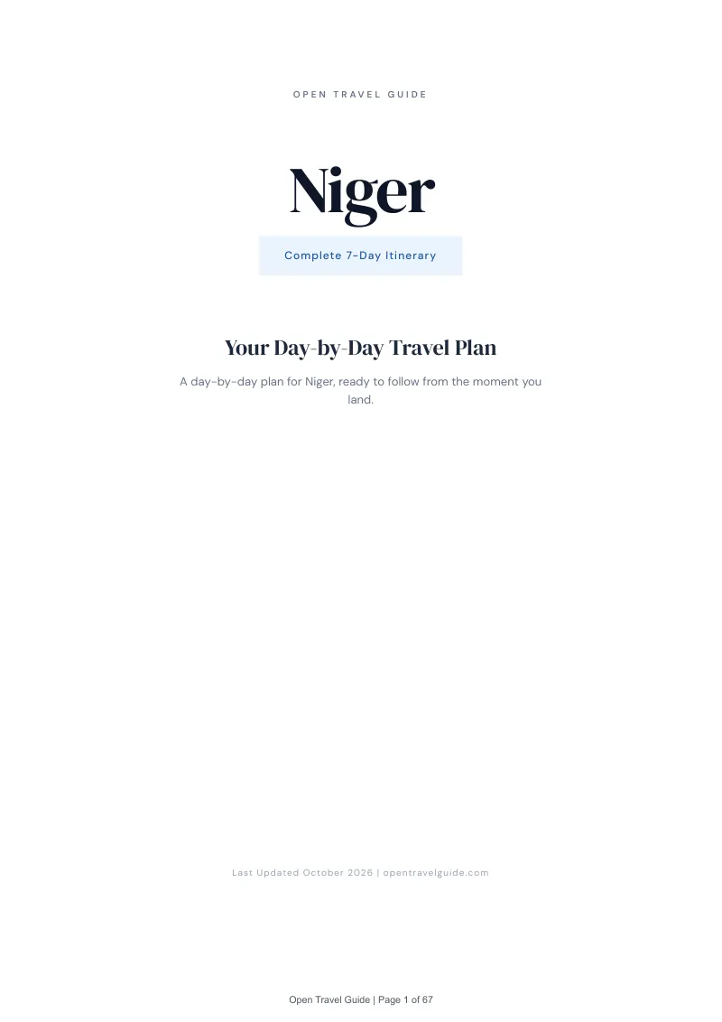 Niger 7-Day Itinerary: Cover